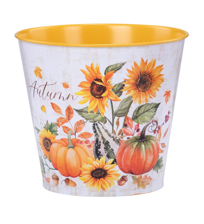 6.5" Pumpkin/Sunflower Pot Cover