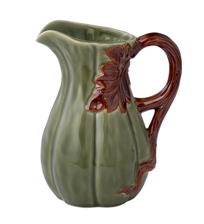 Green Pitcher with Leaves