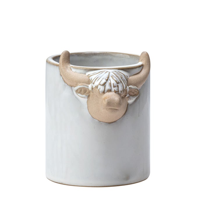 Highland Cow Face Planter