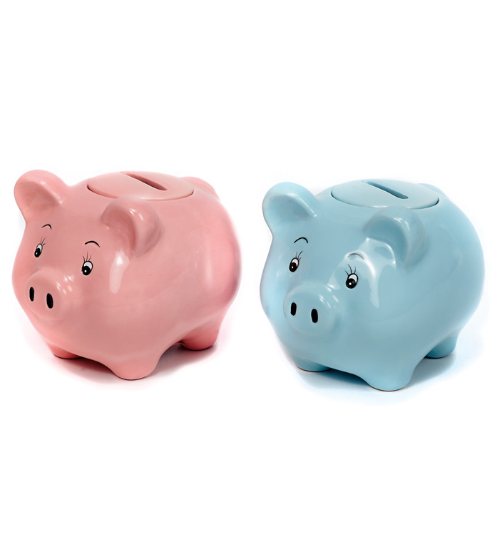 Piggy Bank, 2 Assorted - Case of 12