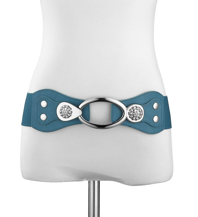 Teal Stretch Belt with Open