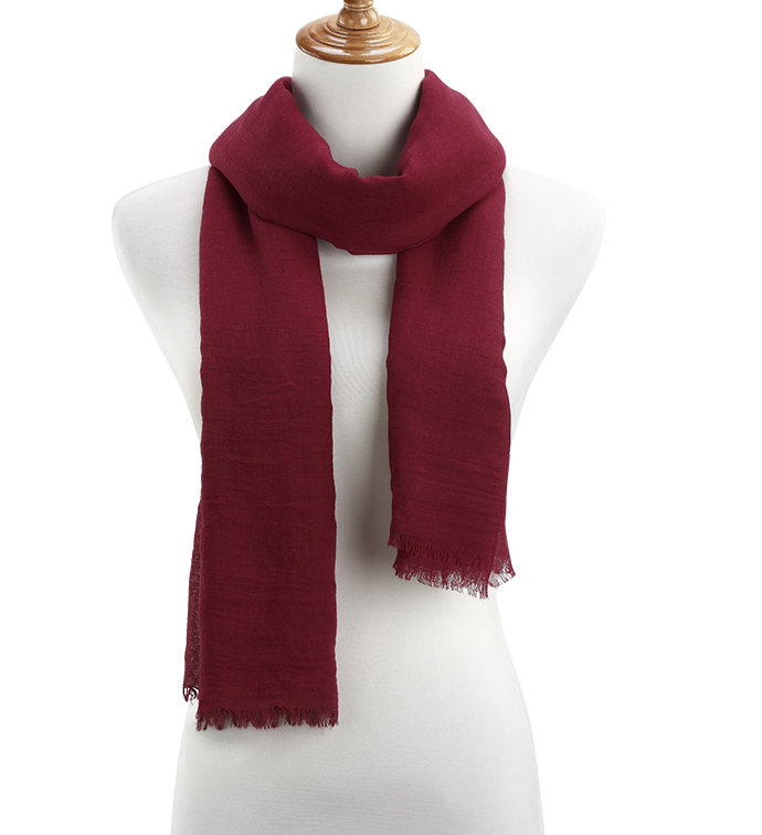 Burgundy Sheer Gauzy Scarf