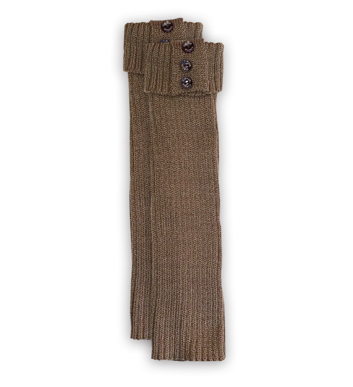 Brown Ribbed Tall Boot Cuff