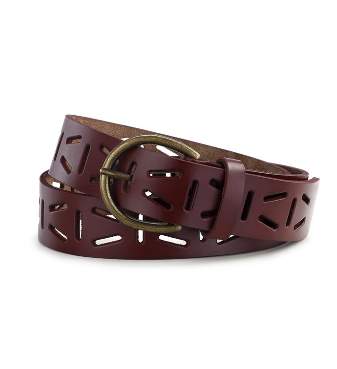 Brown Leather Punched Belt
