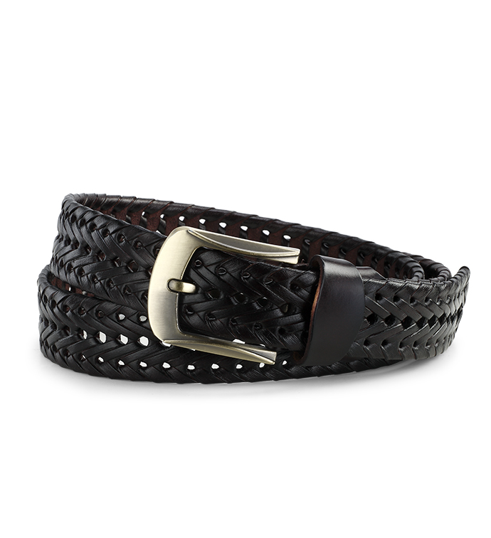 Bordeaux Leather Braided Belt