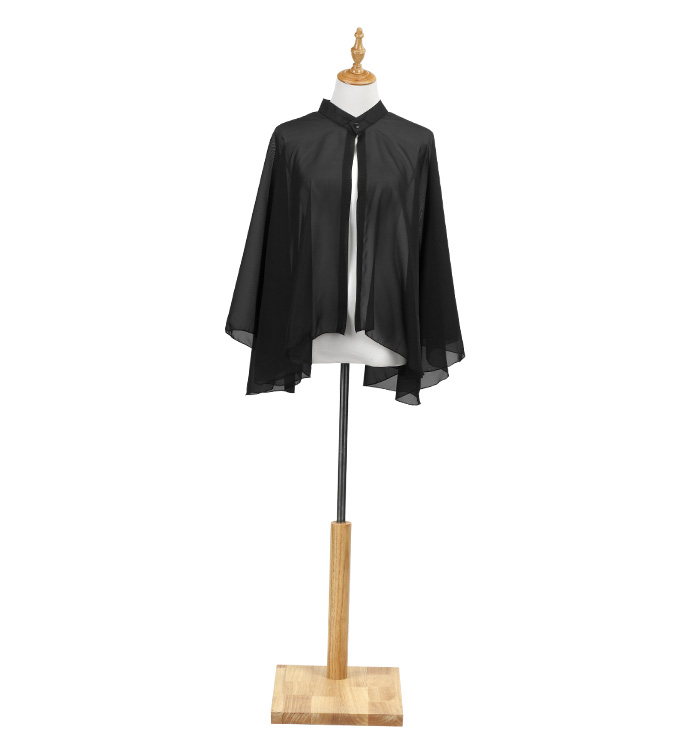 black chiffon cape