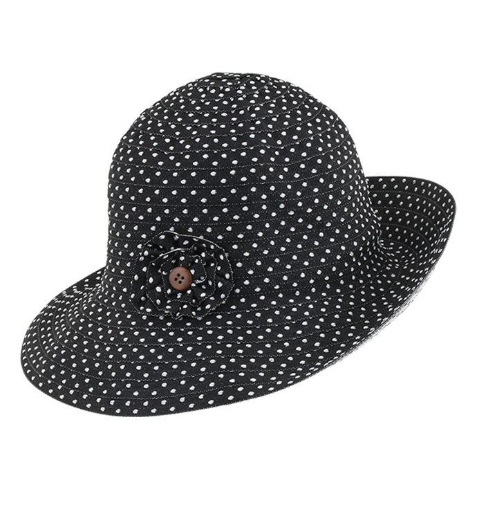 Black Polka Dot Adjustable Hat