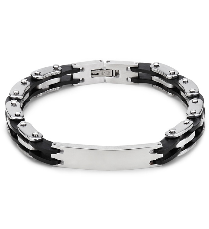 Silver & Black Links Bracelet