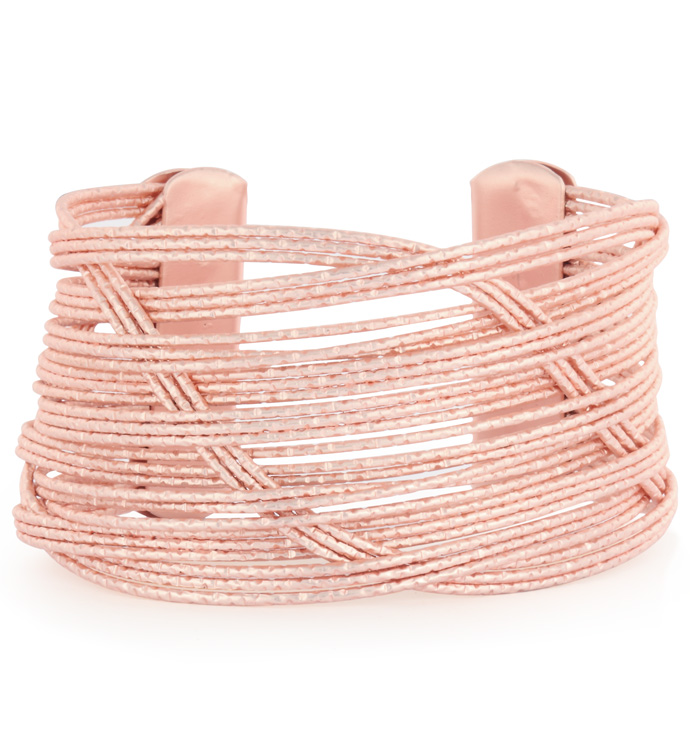 Rose Gold Woven Wire Cuff Bracelet