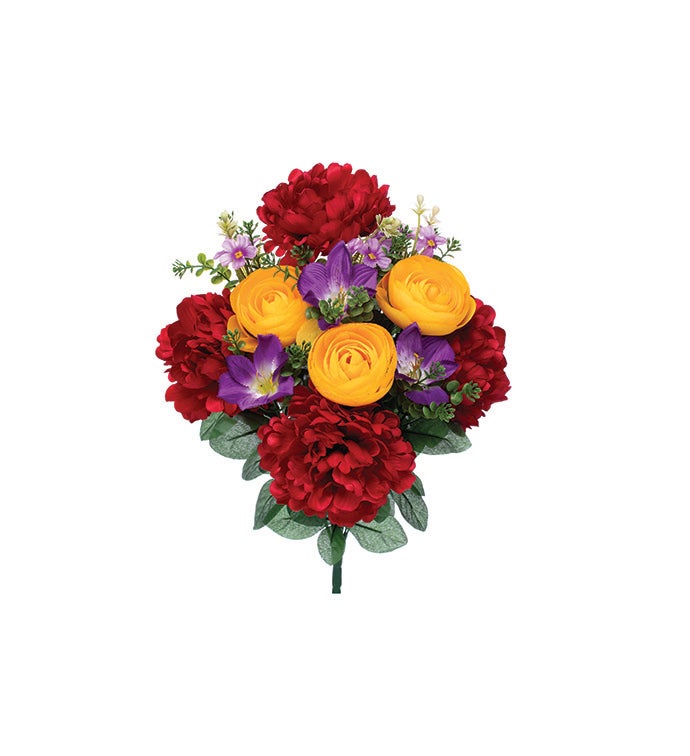 Red Peony/Ranunculus Alstroemeria Bush