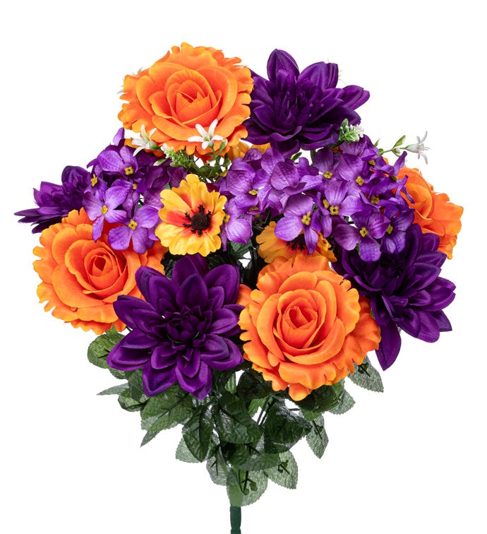 Orange Rose/Dahlia/Poppy Bush