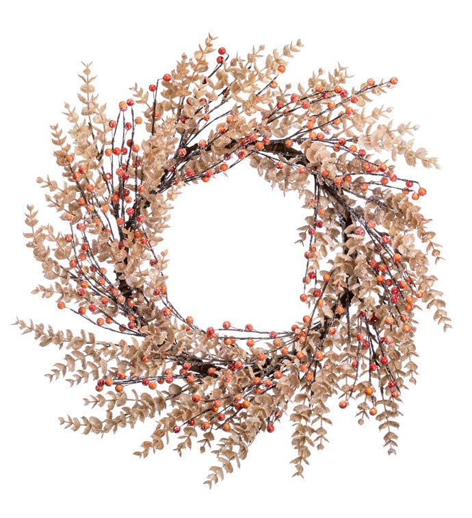 Cream Eucalyptus Orange Berry Wreath