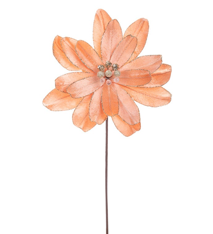 Coral Glitter Poinsettia
