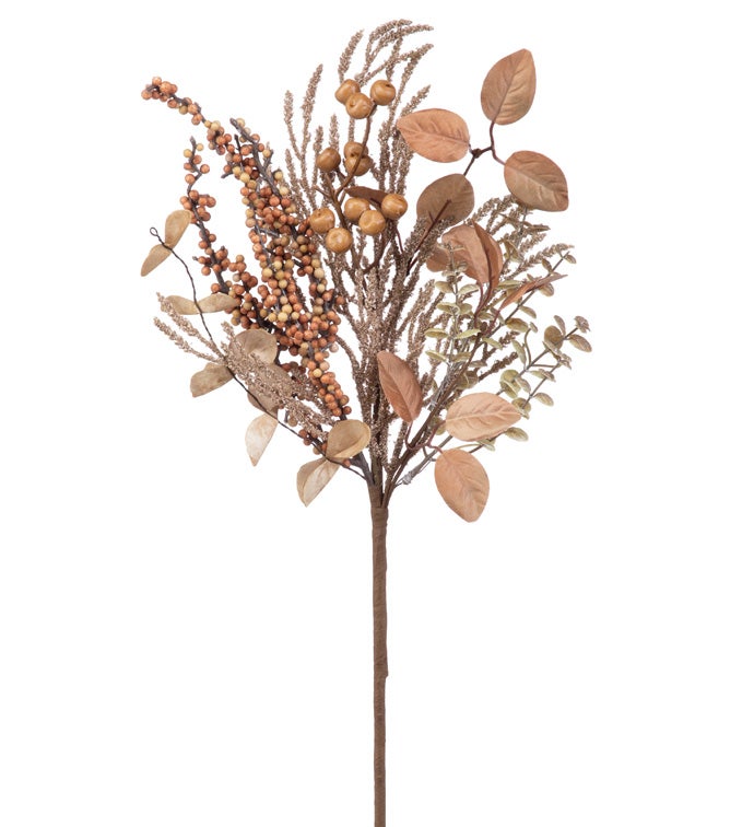 Gold Mixed Berry Foliage Pick