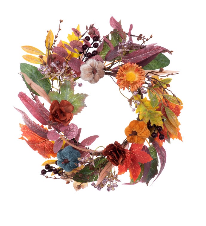 Pumpkin Flower/Foliage Wreath