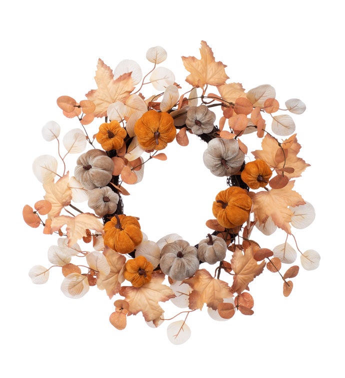 Pumpkin Gold Leaves Wreath