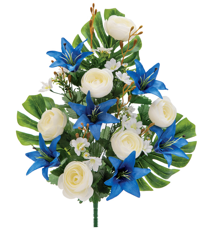 Blue/White Lily/Rose 1/2 Bush