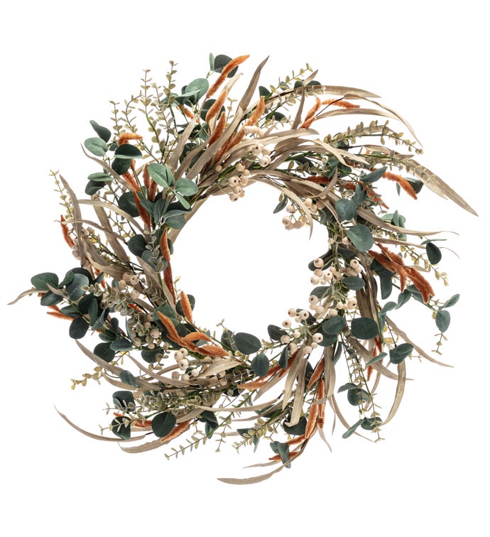 White Berry Eucalyptus Wreath