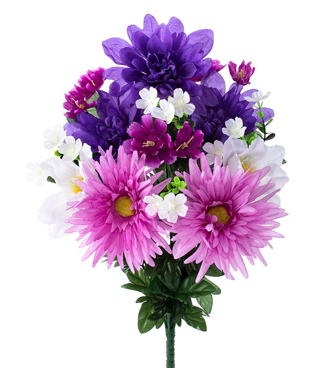 Purple Gerbera and Anemone Memorial Bush