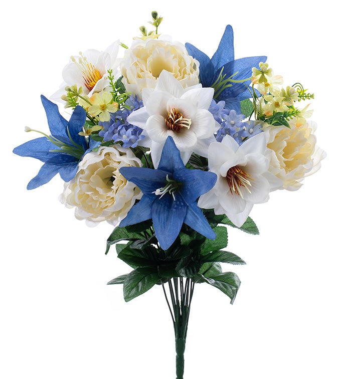 Blue Lily and Peony Memorial Bush