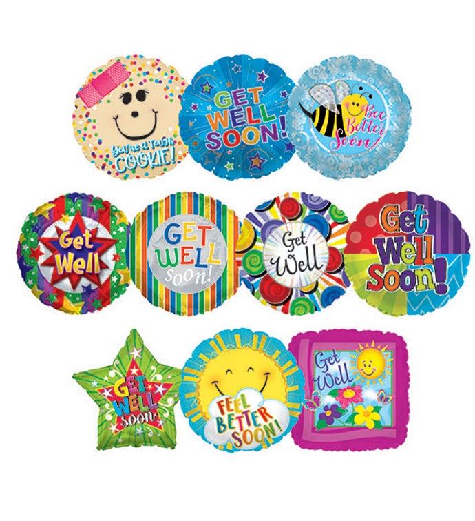 17" Classic Get Well Balloon Kit - Case of 100