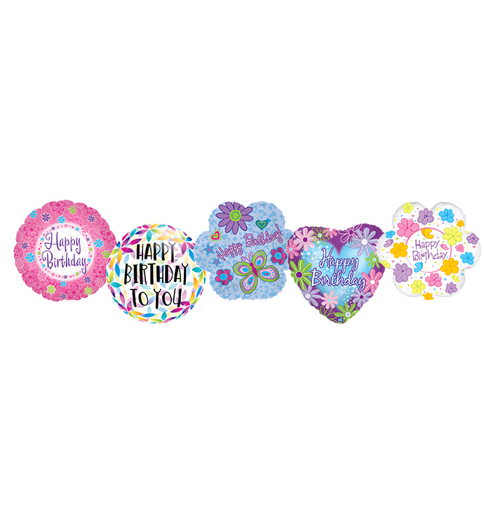 17" Birthday Flower Balloon Kit - Case of 25