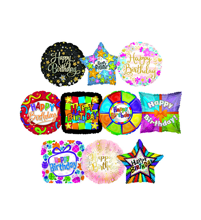 17" Festive Birthday Balloon Kit - Case of 50