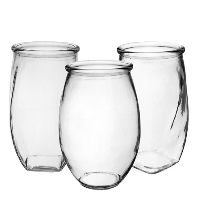 9" Trio Vase Assorted - Case of 12