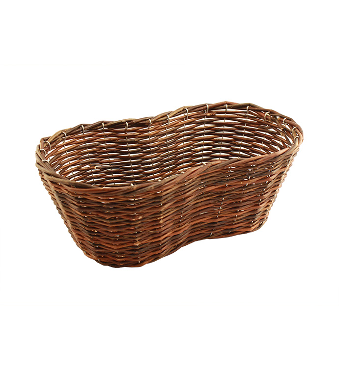 Dark Stain Peanut Shape Basket - Case of 12