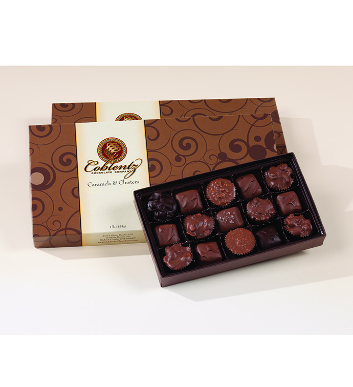 8 oz Caramels & Clusters- Milk & Dark - Case of 12