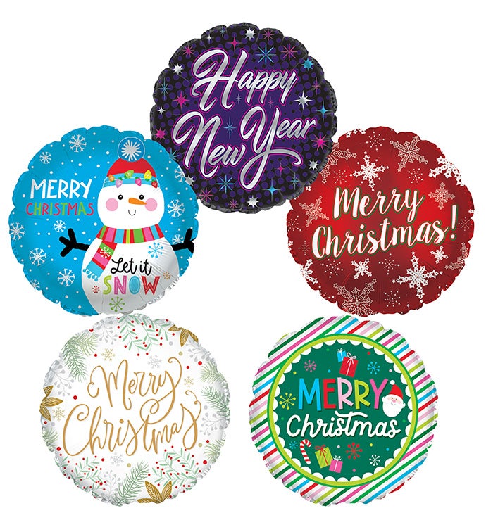 17" Assorted Holiday Balloon Kit - Case of 25