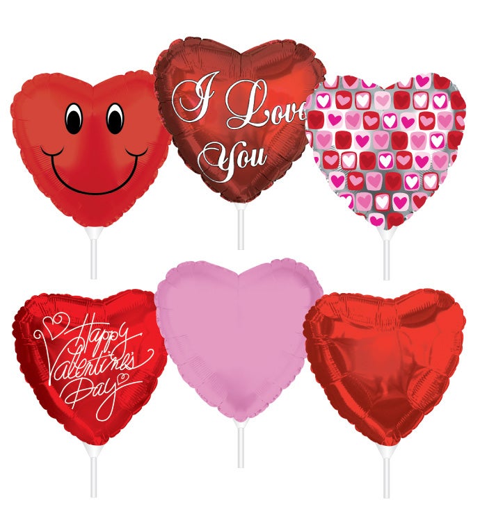 4.5" Valentine's Day Prefinflated Balloon Stick Kit - Case of 48