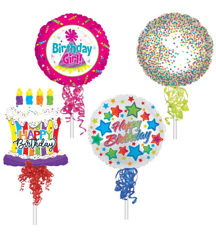 14" Preinflated Birthday Assortment - Case of 12
