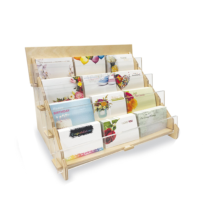 Wood & Acrylic Countertop Card Rack
