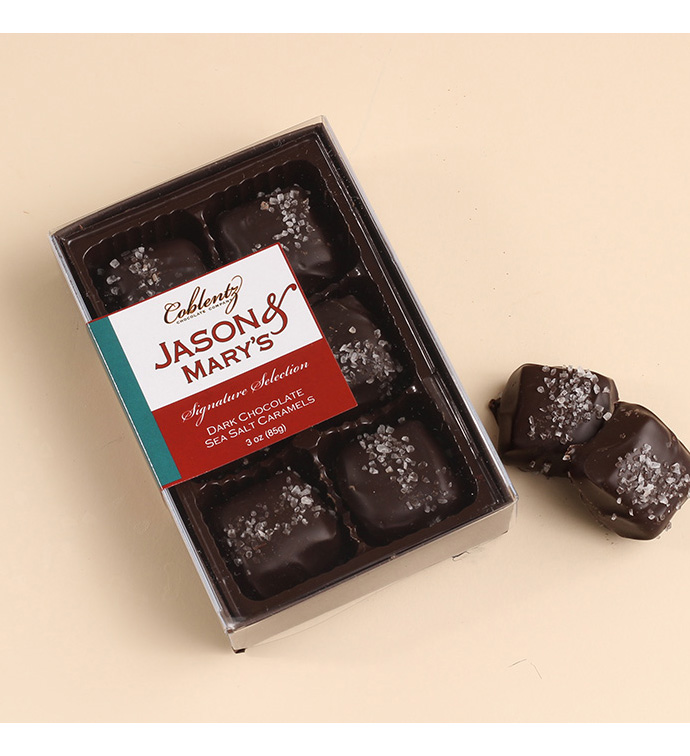 3 oz Caramels with sea salt - Dark- Case of 18