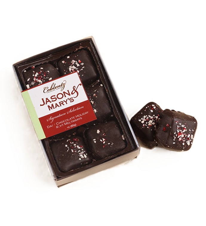 3 oz 6 Piece Dark Holiday Mint Meltaway Box - Case Pack 18