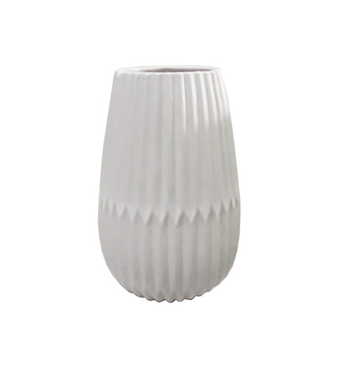 Modern White Ceramic Vase - Case of 8