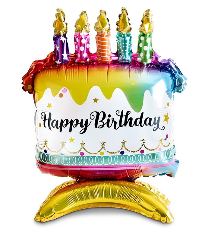 Birthday Cake Balloon (Air Sitter) - Case of 6