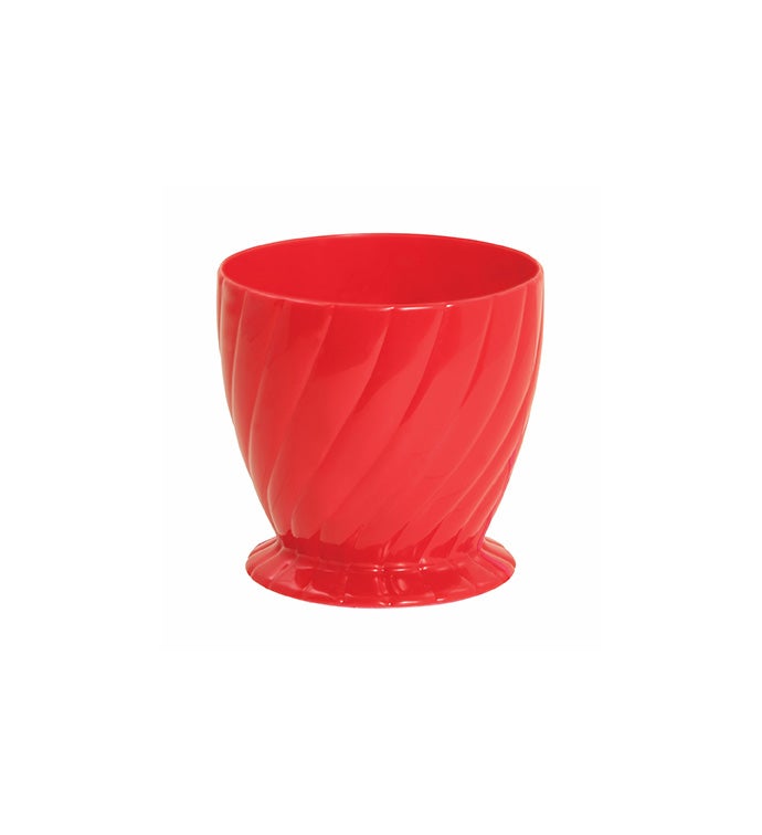 4" Red Round Swirl Bowl - Case of 12