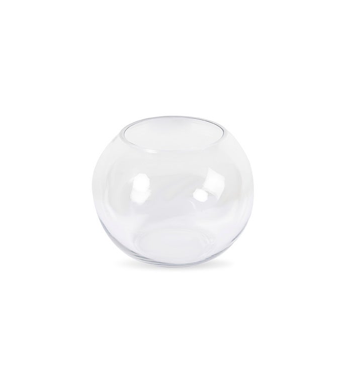 7" Clear Glass Bubble Bowl Vase - Case of 8
