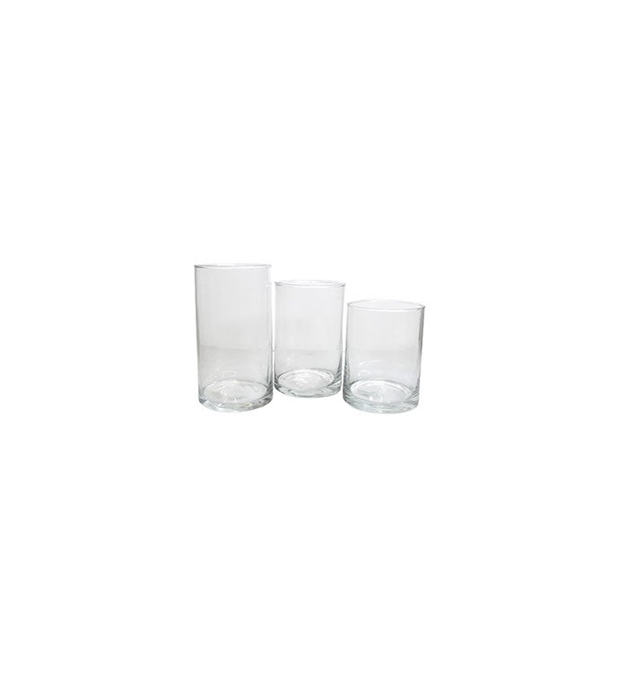 5" x 4" Clear Round Cylinder Glass Vase - Case of 12