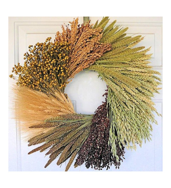 20" Assorted Grains Wreath - Case of 1