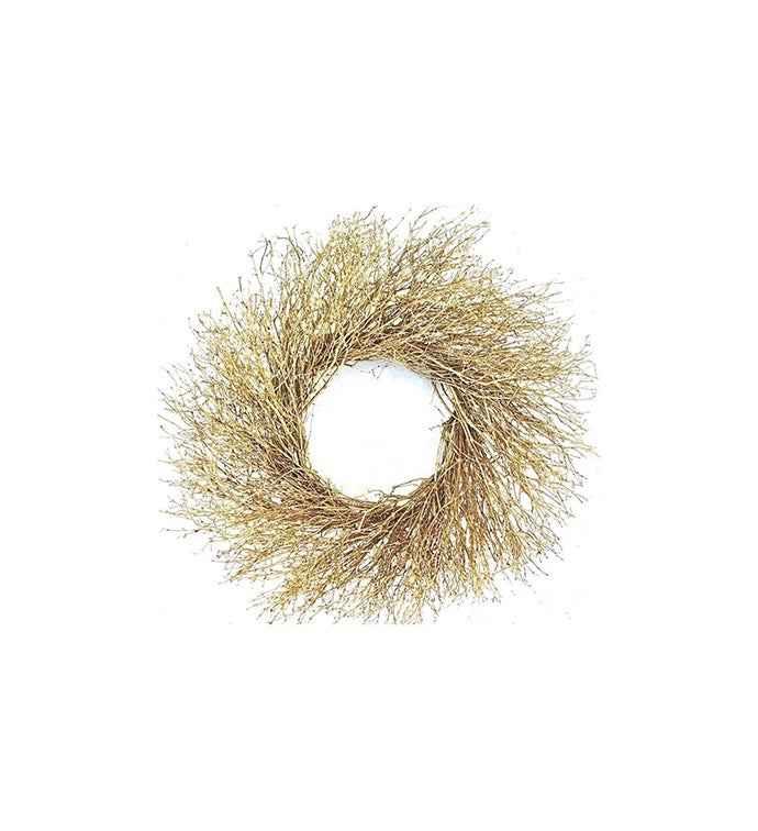 20" Gold Quailbrush Wreath - Case of 1