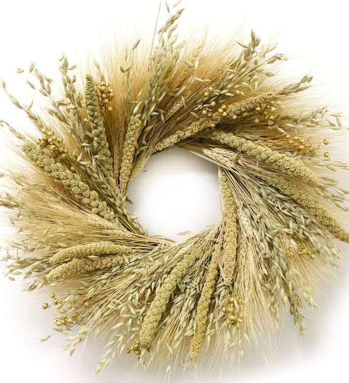 20" Mixed Grains Wheat Wreath- Case of 1