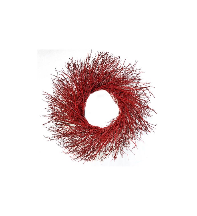 20" Red Quailbrush Wreath - Case of 1