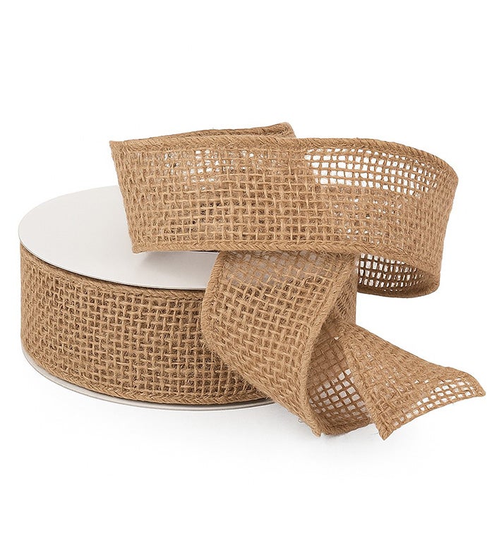 2" Natural Wire Edge Burlap Ribbon  - Case of 1