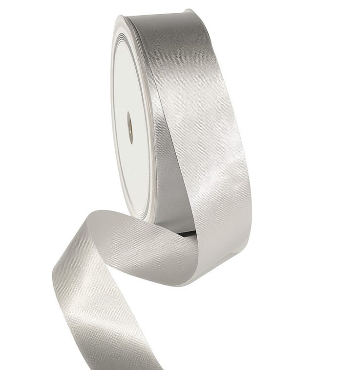 1" Silver Single Face Florist Satin - Case of 1