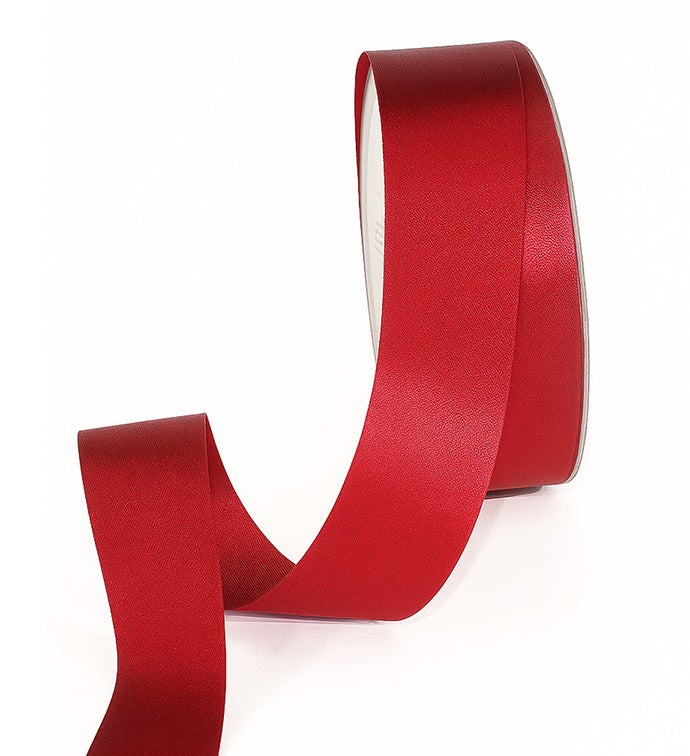 1" Burgundy Single Face Florist Satin - Case of 1