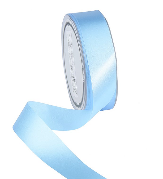 1" Light Blue Single Face Florist Satin - Case of 1