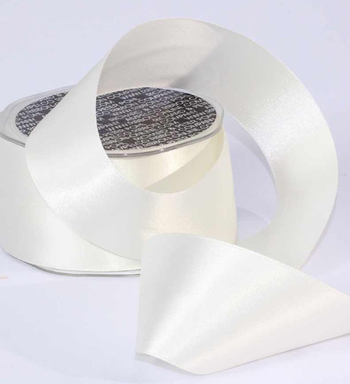 2" Soft Ivory Double Face Satin Ribbon - Case of 1